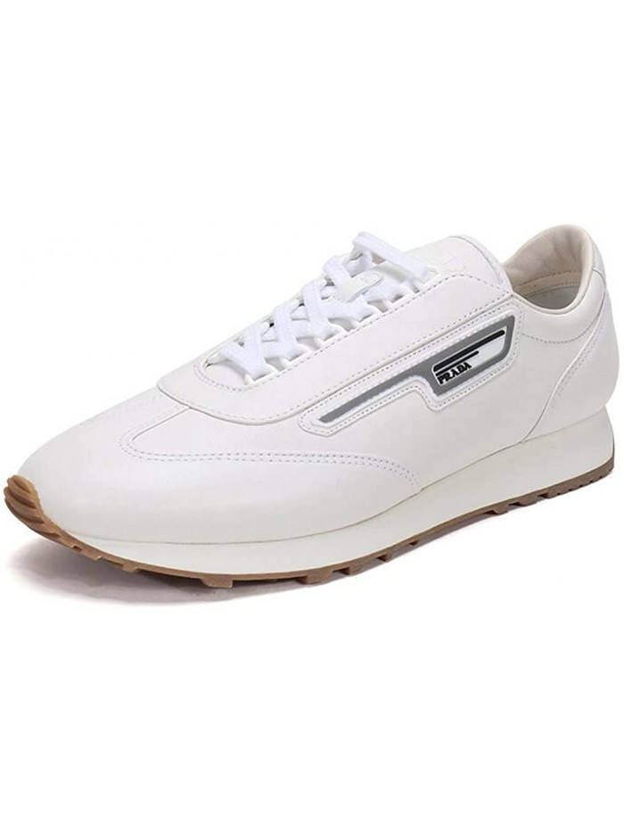 Men's Nappa Leather with Contrast Logo Detail Running Trainer Sneakers