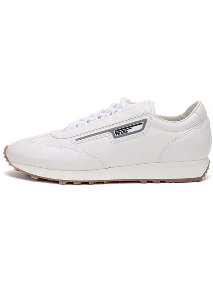 Men's Nappa Leather with Contrast Logo Detail Running Trainer Sneakers