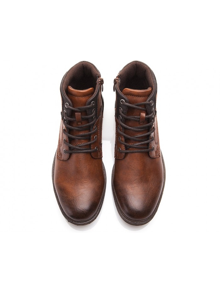 Autumn Winter Men Boots Big SizeVintage Style Men Shoes Casual Fashion High-Cut Lace-up Warm Shoes