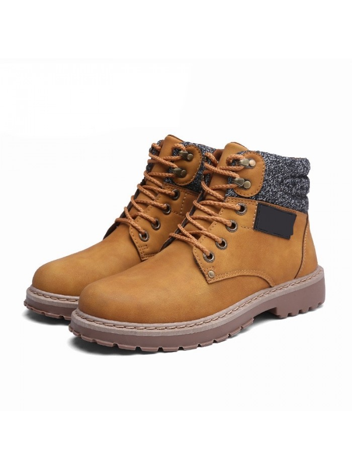 Men's Business Casual Shoes  Ankle Boots Work Shoes High-top Hiking Shoes Warm Snow Boots