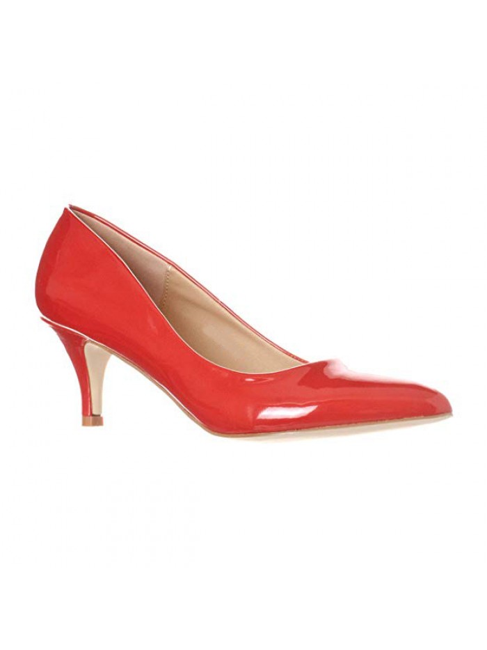 Women Pointed, Closed Toe Low, Kitten Heel Pumps